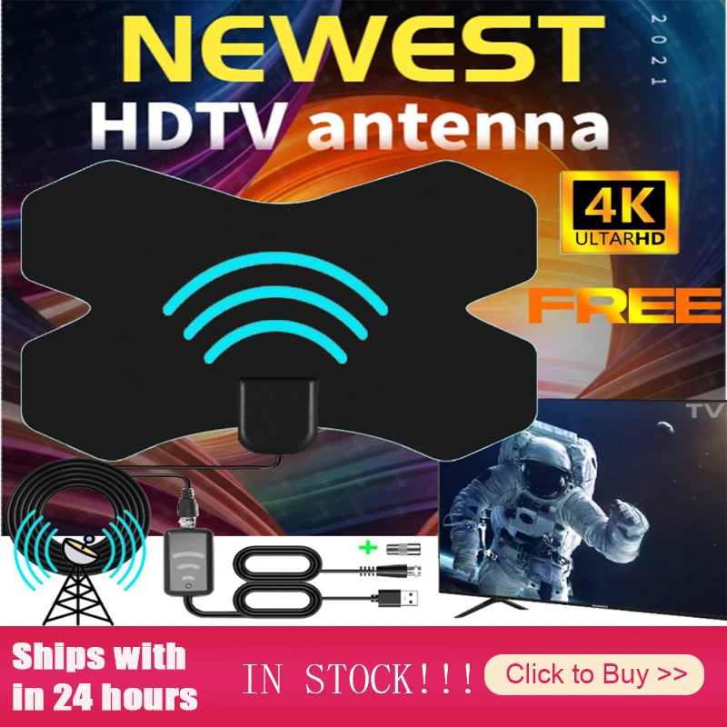 

X-type HDTV Antenna Indoor HDTV Antenna Not Take Up Space 3000 Miles Range Support 4K HD Mode For TV Indoor Outdoor Universal