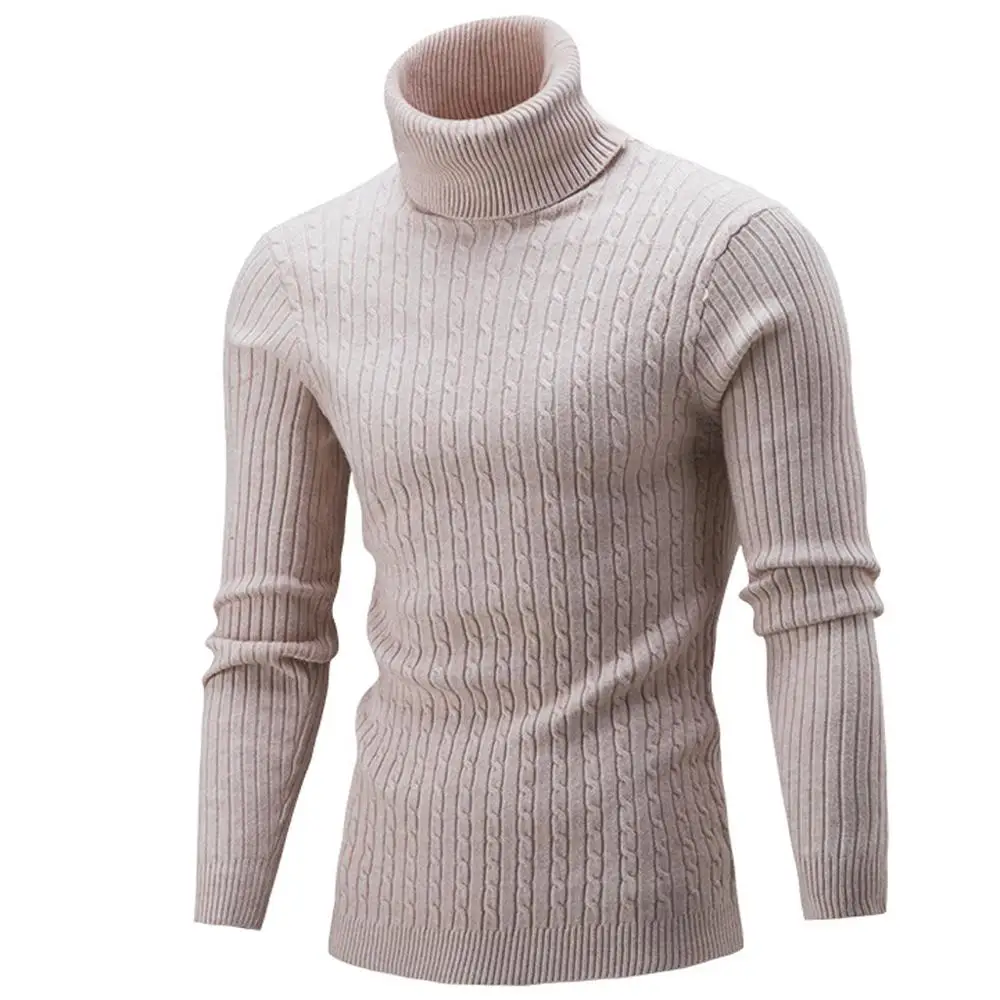 Pull Homme 2019 зимний теплый хлопковый пуловер с длинными рукавами и высоким