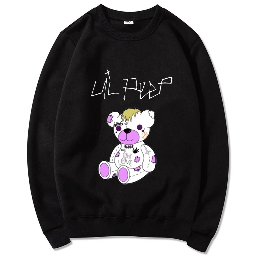 

2021 Spring Hip Hop Lil Peep Harajuku Sweatshirt Bear Lil.peep Men Women Crewneck Sweatshirts Unisex Fashion Loose Pullover Tops