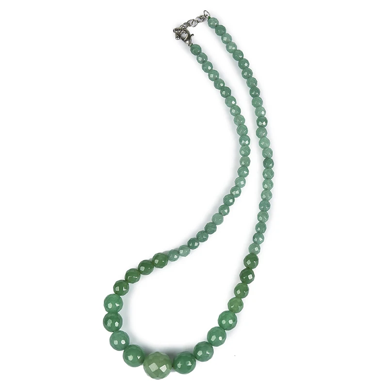 Натуральный зеленый халцедон камня яшмы размер 6 14 мм Вырезать ожерелье с башней