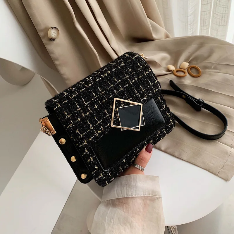 

Luxury Handbags For Women 2021 Fashion PU Leather Messenger Shoulder For Daily Designer Female Crossbody Bag Lock Black