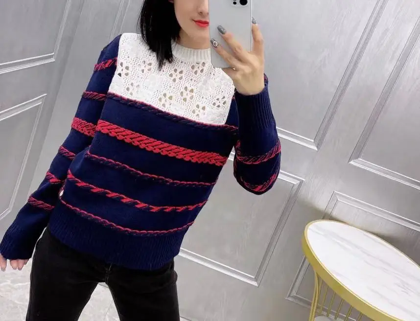 

Модные свитеры YK12612 2021 взлетно-посадочной полосы роскошный известный бренд Европейский дизайн вечерние Стиль Женская одежда