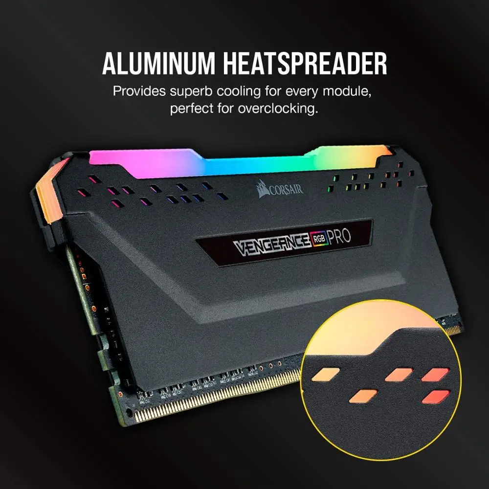 Corsair Vengeance RGB Pro 16 Гб (2x8 ГБ) DDR4 4266 МГц (PC4 34000) C19 настольная память черный|Оперативная