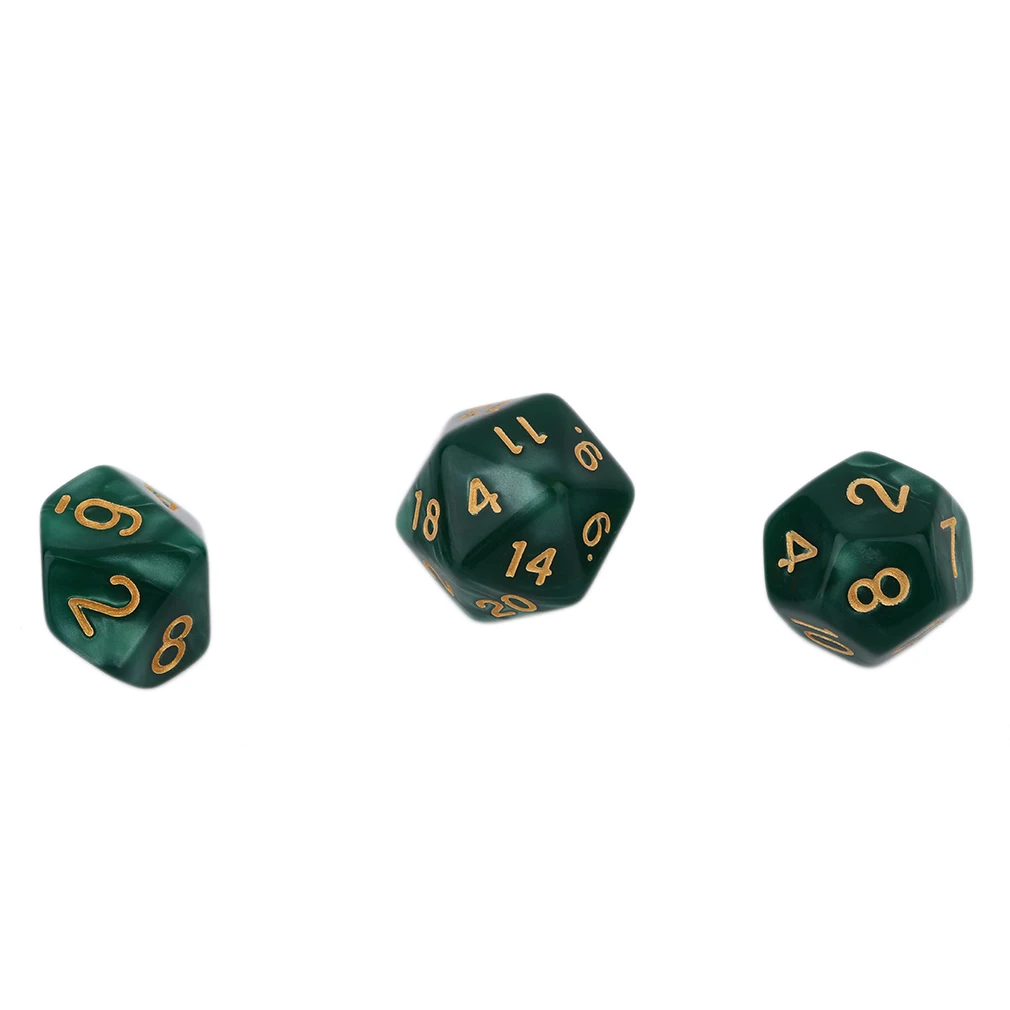 Яркий набор из 7 предметов, креативные многогранные акриловые Dice16-20Mm с жемчугом D4 D6 D8 D10 D12 D20