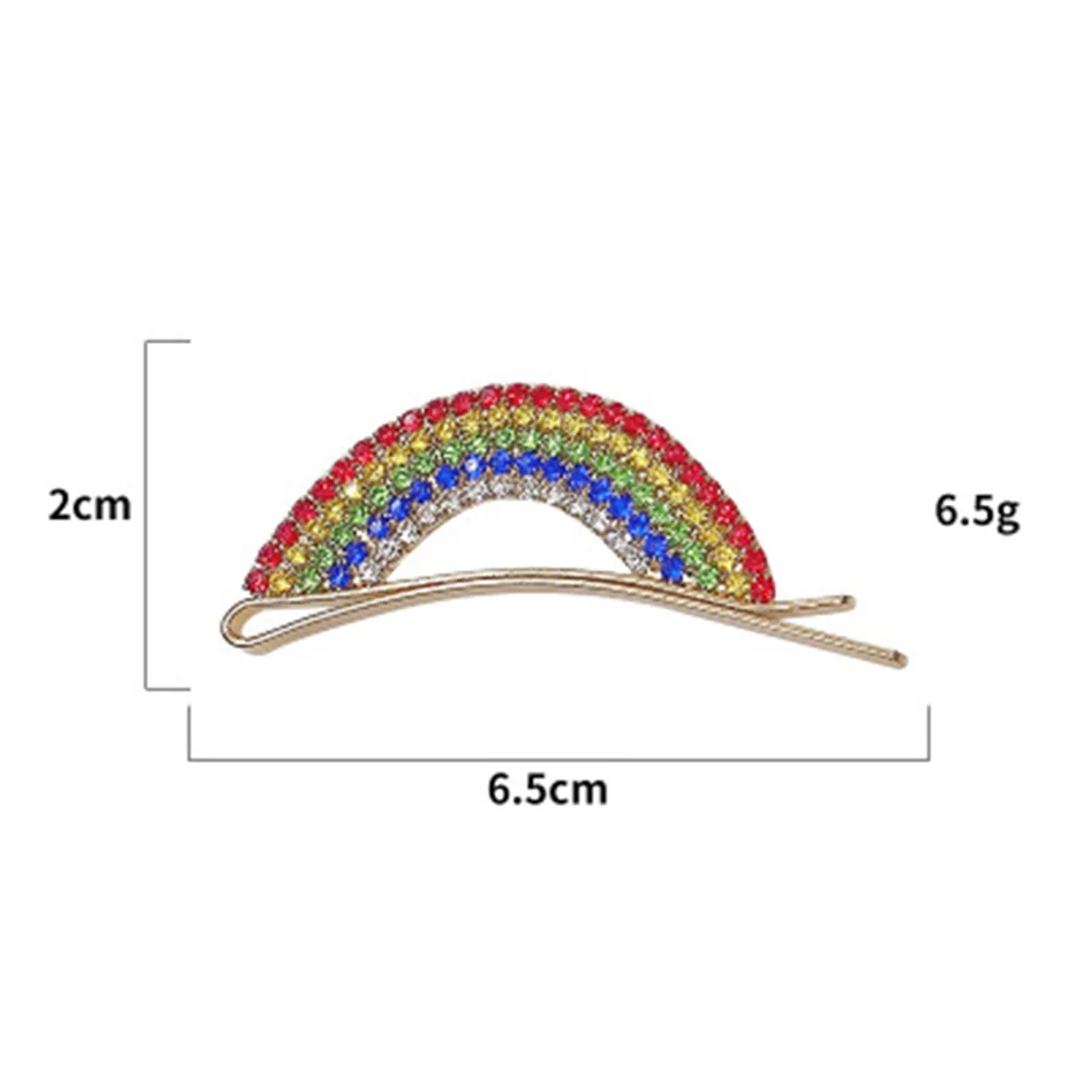 

New Rainbow Tassel Side Clip Flash Diamond Hair Clip Side Clip Rhinestone Bangs Clip Side Clip Girl Hair Accessories