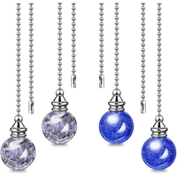 4 pieces ice cracked ball ceiling fan pull chain decorative crystal ceiling light pull chain gorgeous ornament for decor