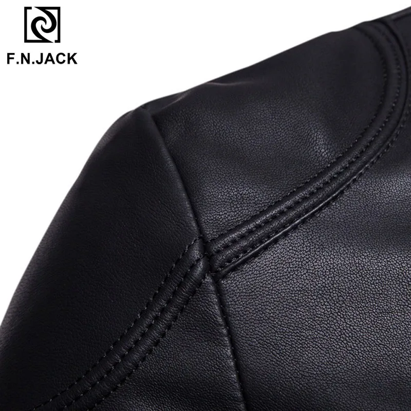 F.N.JACK кожаная мужская куртка с черепом из искусственной кожи зимняя Chaqueta De Cuero Para