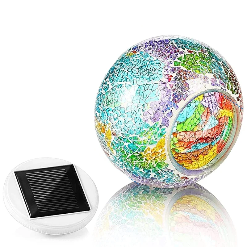 

Меняющая цвет мозаичная лампа на солнечной батарее, уличное украшение, настольная лампа на солнечной батарее, водонепроницаемый многоцвет...