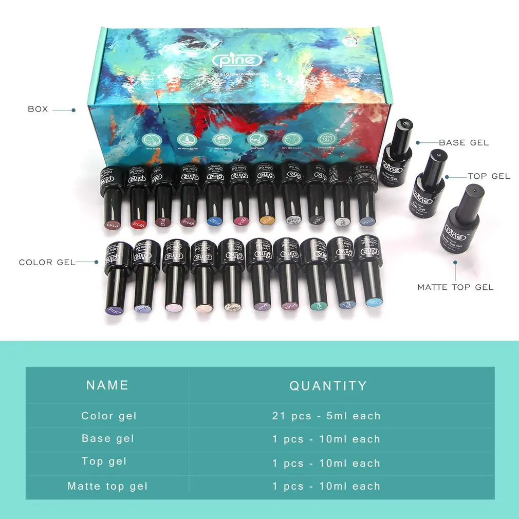 

24pcs Gel Nail Polish Pine Nail Polish For Manicure Tools UV Varnish Nail Gel For All Nail DIY Art Painting PECG33