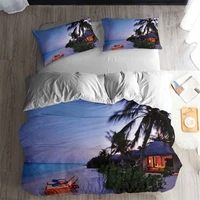 helengili 3d bedding set beach coconut tree print duvet cover set bedclothes with pillowcase bed set home textiles