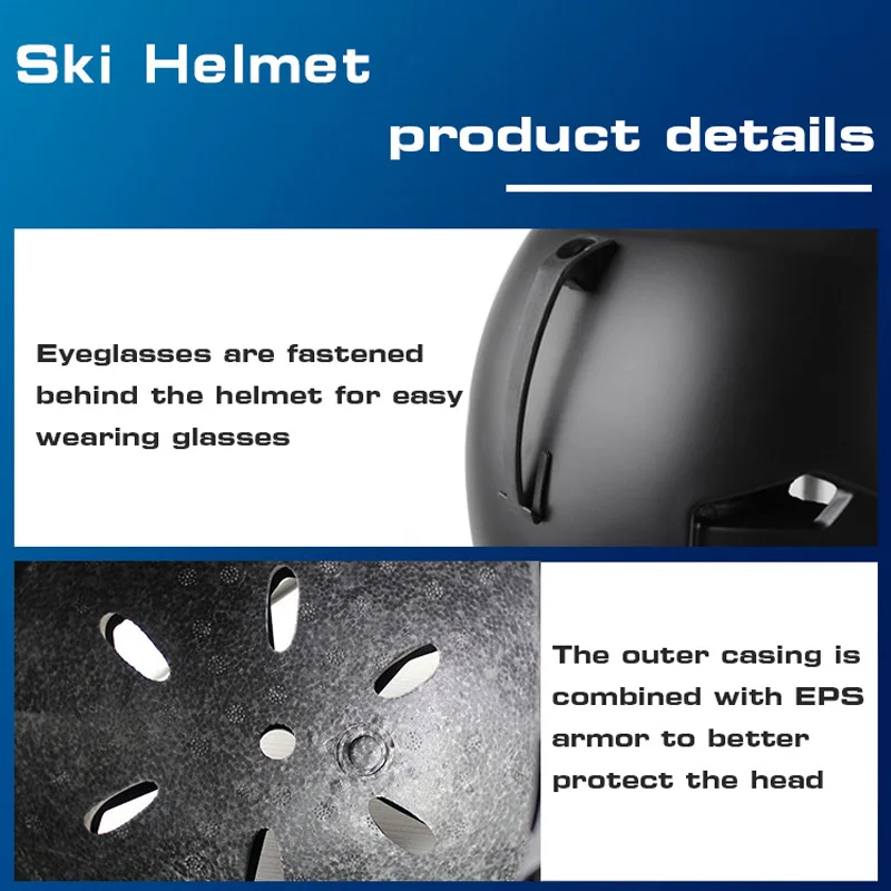 Шлем лыжный ультралегкий дышащий цельнолитой для сноуборда скейтборда взрослых