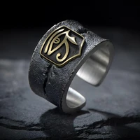 eye of horus ring for men ancient egypt jewelry retro open adjustable ring gift