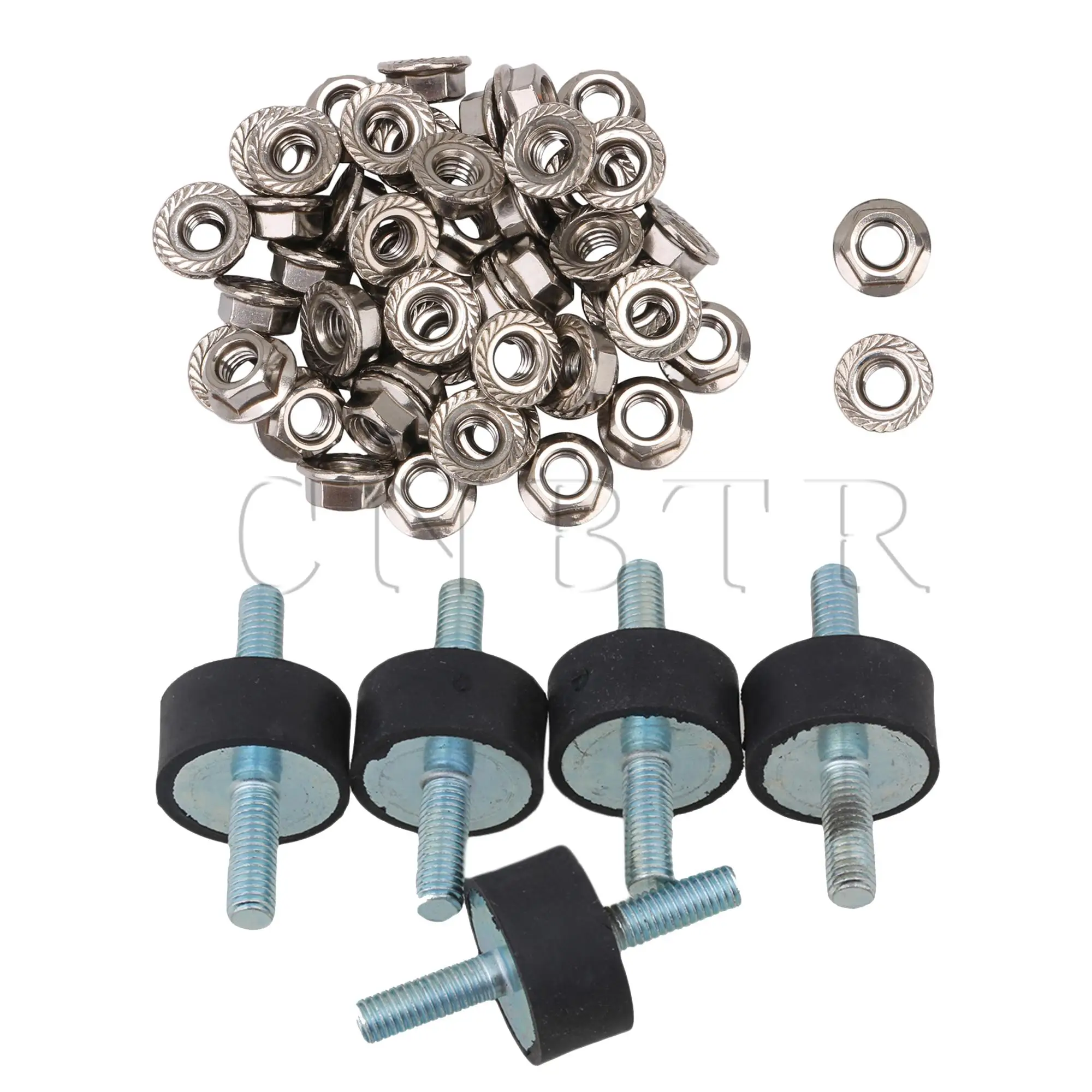 

CNBTR 5Pcs 30x15mm Silentblock & 50Pcs M8 Flange Nut Replacement Industrial Parts