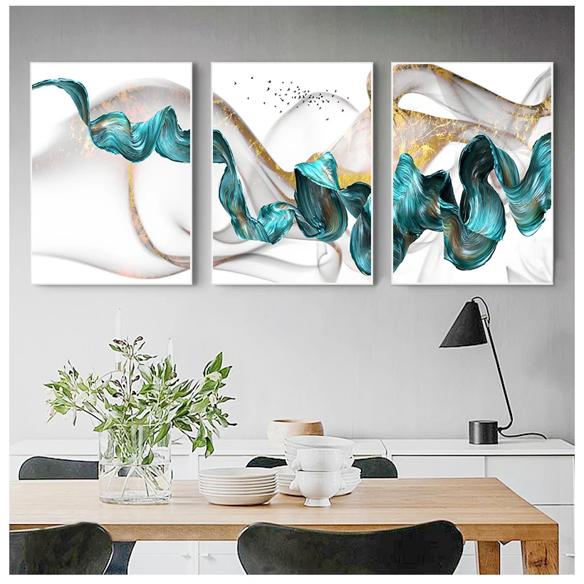 Зеленый дрейфующий Летающий абстракция настенная живопись холст картина