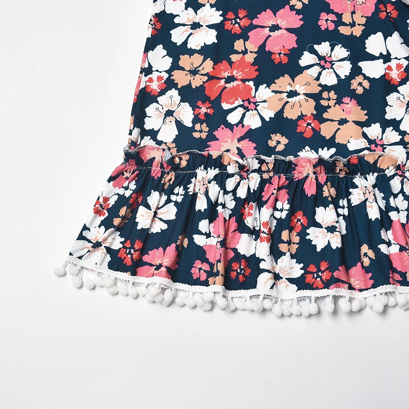 

Family Matching Outfits 2021 New Spring Girls Striped Dresses Baby Flowers Print Clothing Fall Long Sleeve Mother Vestidos