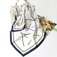 luxury 100 twill silk scarf bandana women fashion elegant geometric print shawl stole square hijab wraps 3535