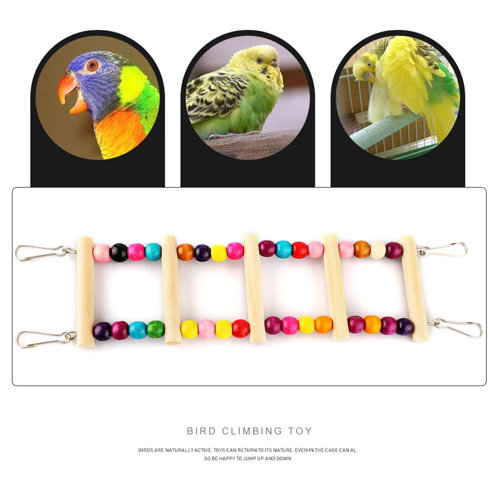 

Parrot Ladder Toy Wood Climbing Ladder Toy Bird Gerbil Mice Chinchilla Guinea Pig Squirrel Cage Pet Bird Parrot Toys Activity