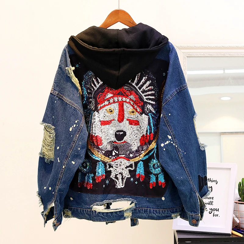 Весна 2020 новинка сверхмощное блестящее сломанное отверстие ретро мешковина