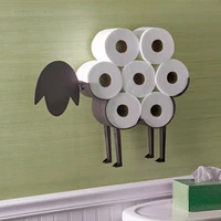 sheep decorative toilet paper holder free standing bathroom tissue storage toilet roll holder paper bathroom iron storage 2021