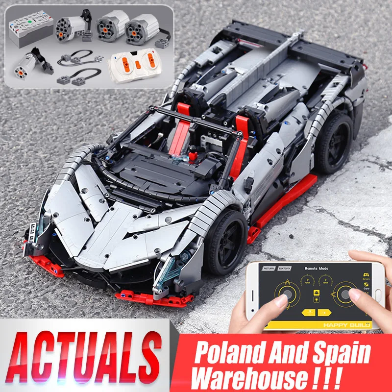 MOC Радиоуправляемый автомобиль Veneno Lamborghinis Roadster Power Function строительные блоки