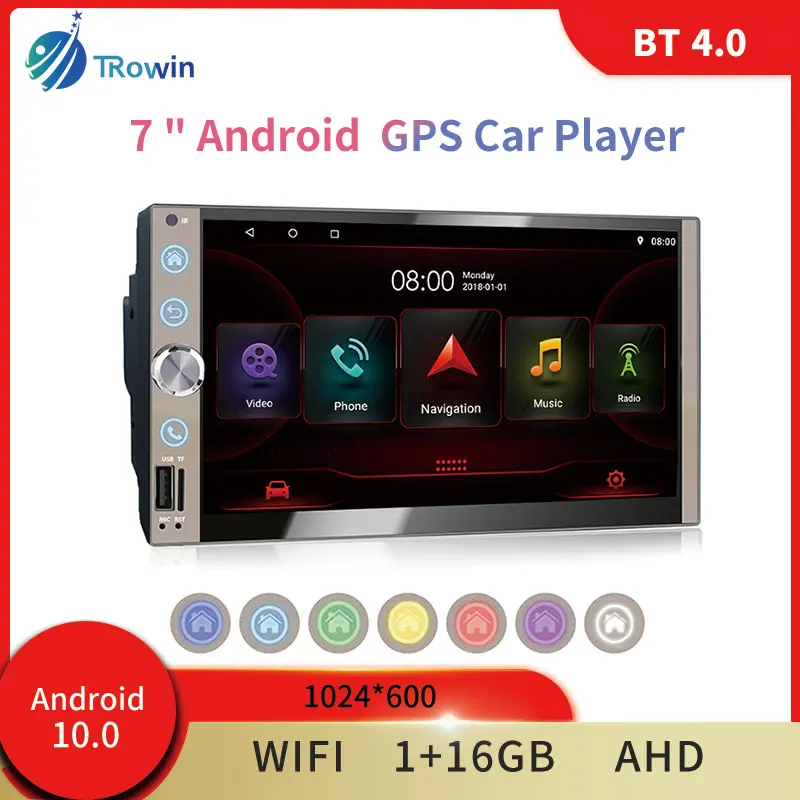 Универсальная Автомагнитола 2 Din 7 " стерео Android 10 0 1 Гб + 16 ГБ Wi-Fi AHD Автомобильная