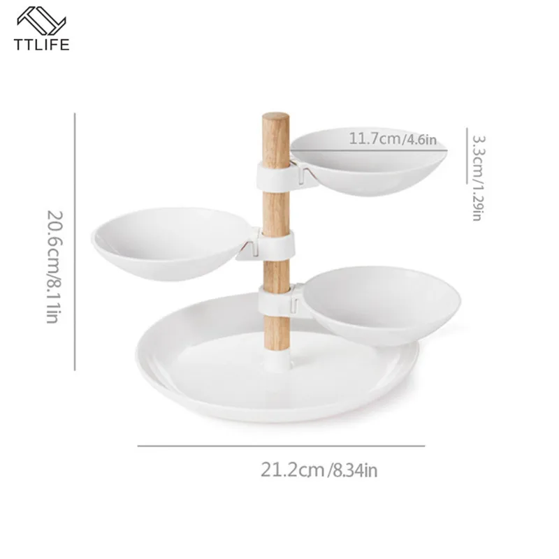 4 слоя сушеных фруктовых тарелок роторный торт десерты стенд Кондитерские