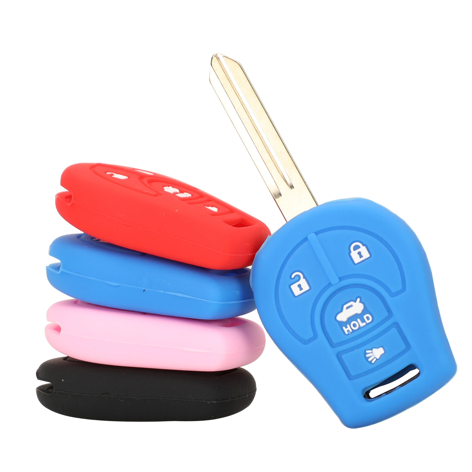 

Jingyuqin 10 шт./лот для Nissan Versa Rogue FOB 4 кнопки силиконовый резиновый пульт дистанционного управления Чехол для автомобильного ключа Держатель для стайлинга автомобиля