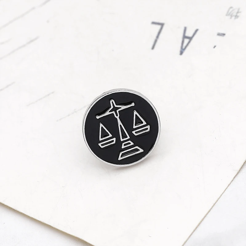 Брошь весы для мужчин круглые значки брошь на костюм украшение воротник