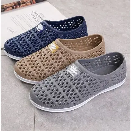 

Cave shoes men's summer student beach shoes breathable bag head sandals casual lazy shoes non-slip workshop work shoes