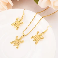 gold african cultural symbol pendant necklaces earrings jewelry set women men gold color adinkra gye nyame africa ethnic jewelry