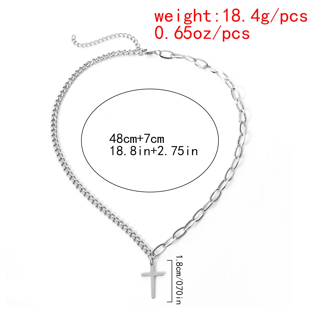 

Vintage Silver Color Cross Jesus Pendant Necklace Steampunk Men Boho Stainless Steel Long Chain Necklace Christian Women Jewelry