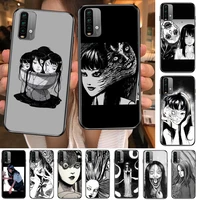 japanese horror comic tomie phone case for xiaomi redmi 11 lite 9c 8a 7a pro 10t 5g anime cover mi 10 ultra poco m3 x3 nfc 8 se