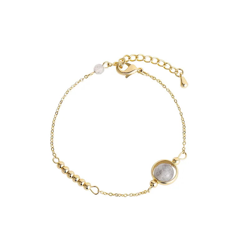 

Gray/Pink Natural Stone Women's Bracelet Gold Color Silm Bracelets for Women Fashion Party Jewelry Accessories YBR218