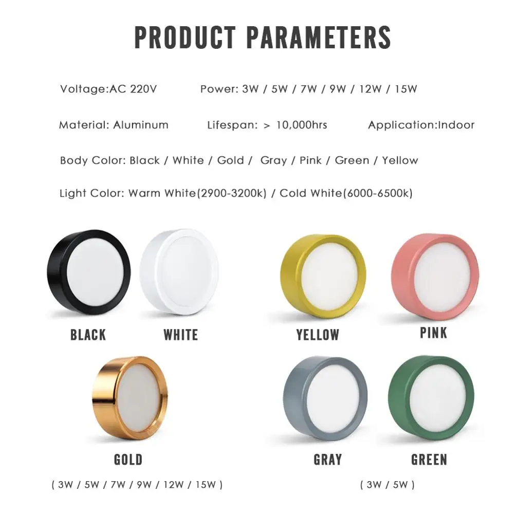 Светодиодный Потолочный Светильник направленного света с COB матрицей 7 Вт 15