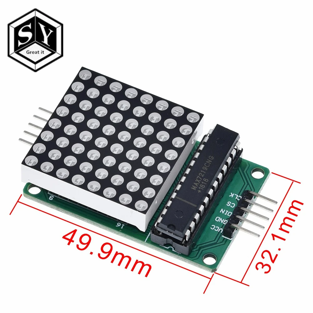 Модуль управления светодиодным дисплеем 8x8 8*8 MAX7219 для Arduino интерфейсный модуль 5 В