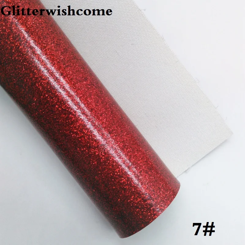 7 Glitterwishcome 30X134 см мини-рулон блестящая ткань винил для бантов гладкая блестящая кожа ткань искусственная кожа для бантов, GM200 - Цвет: 7