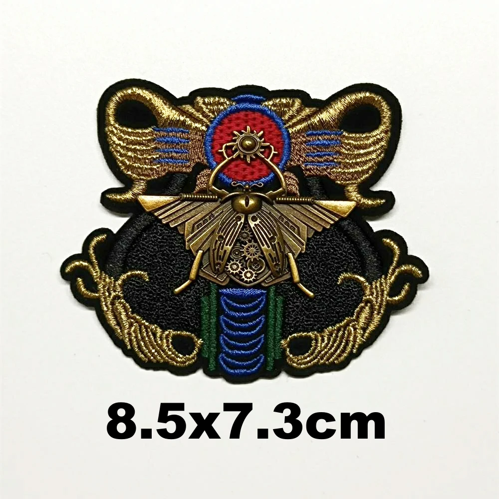 

DIY embroidery metal crown beetle bee leaf embroideried patches for clothing QR-3219