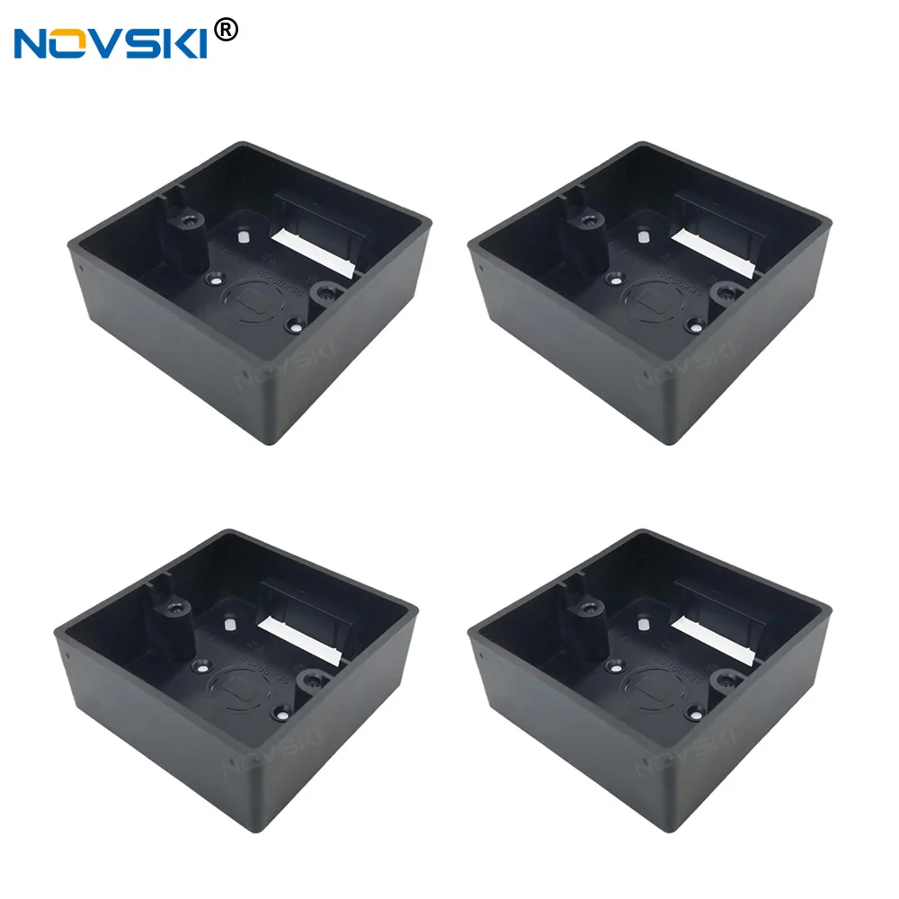 

Switch Socket Base Outfit Junction Box Wall Switch Socket External Box Flame Retardant PVC / ABS, Baking Black, 86 x 86 mm Type