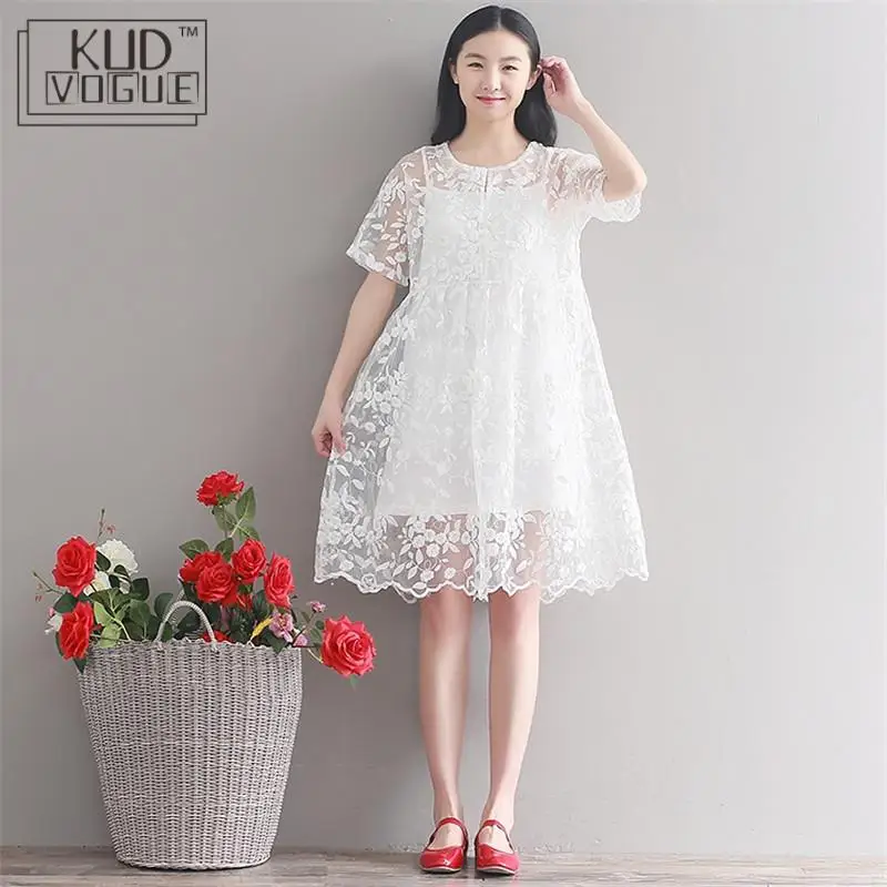 Женское кружевное Свободное платье с вышивкой в стиле Лолиты сексуальное для