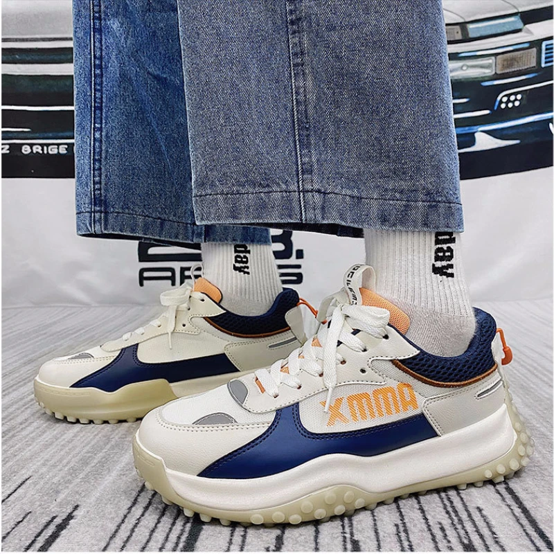 

Mens Platform Shoes Daddy Shoes Fashion Walking Shoes for Men Lightweight Sneakers Comfortable Running Shoes Size 35-44