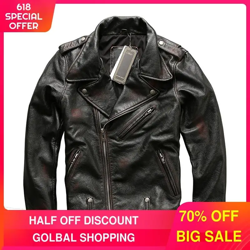 2021 в винтажном стиле Цвет Черный Мужские американский мотоцикл Стиль кожаная