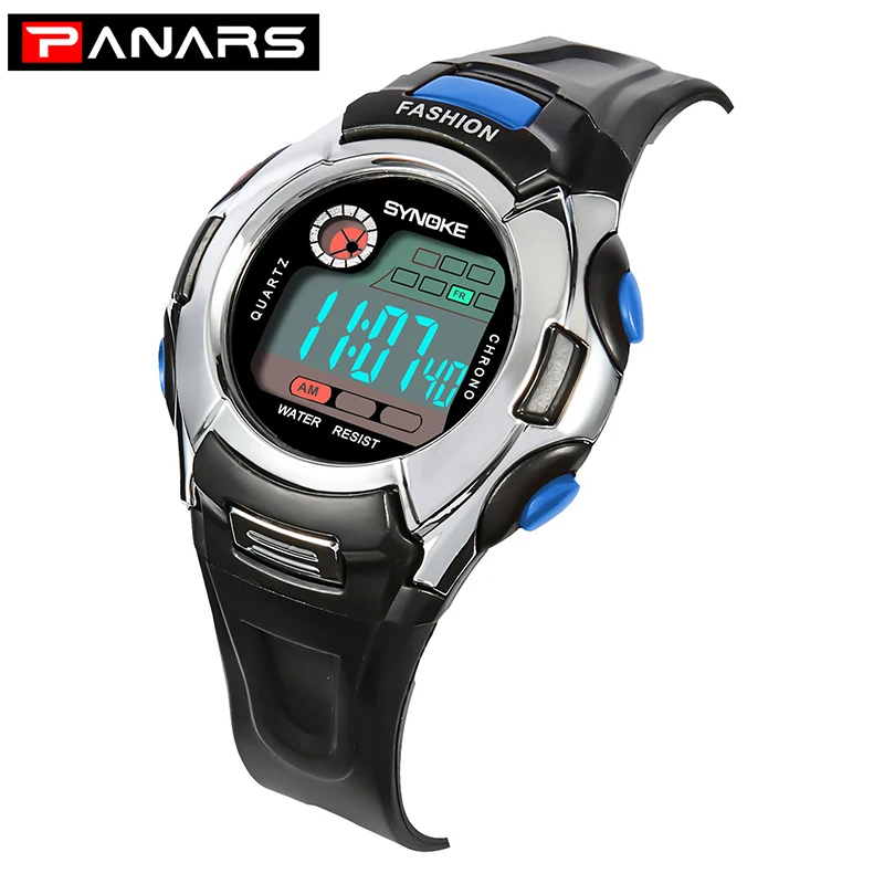PANARS спортивные водонепроницаемые часы для детей светящийся будильник детские