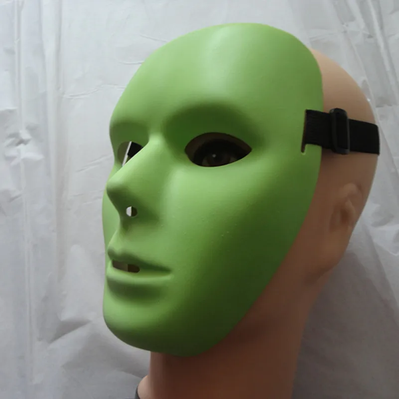 Светящаяся зеленая маска на лицо для Хэллоуина 50 шт./лот в стиле хип-хоп танцев