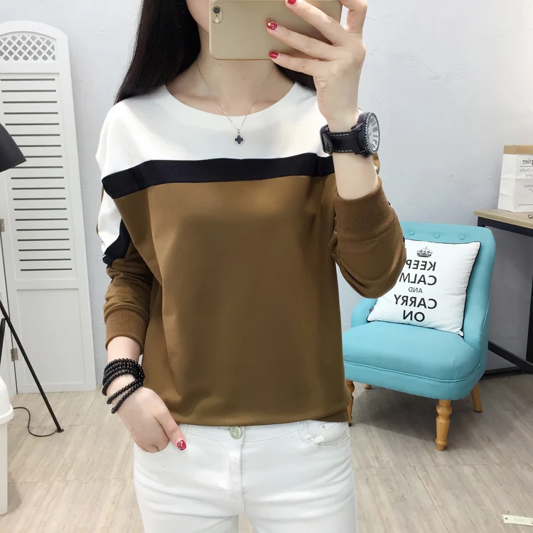 

Long Sleeve Hoodies Women tops tee shirt femme plus size women O Neck Blusa De Mujer Moda 2020 New Sweatshirt women 865B