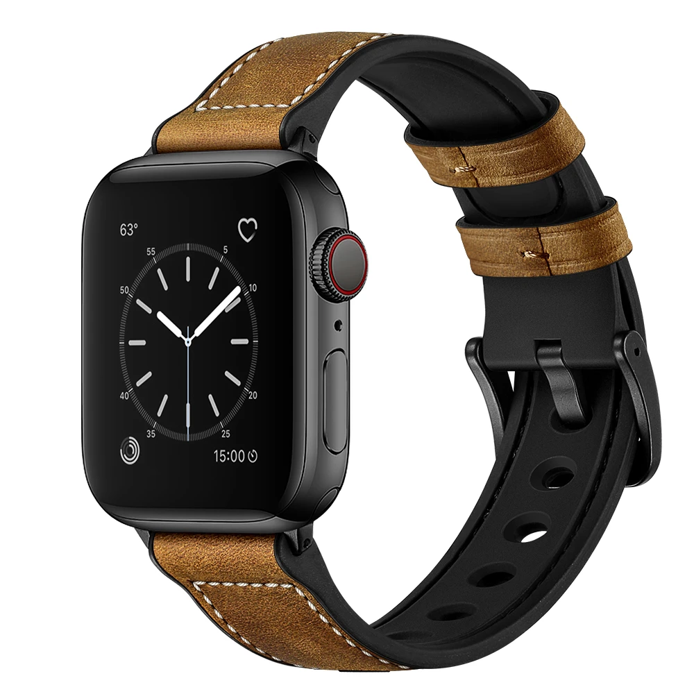 Cow Leather strap For apple watch band 44mm 40mm iwatch Series 6 5 4 3 2 1 watch Accessories loop 42mm 38mm bracelet Replacement