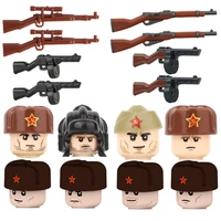 ww2 soviet union military soldiers figures building blocks russian infantry volunteer army gun parts bricks toy for children