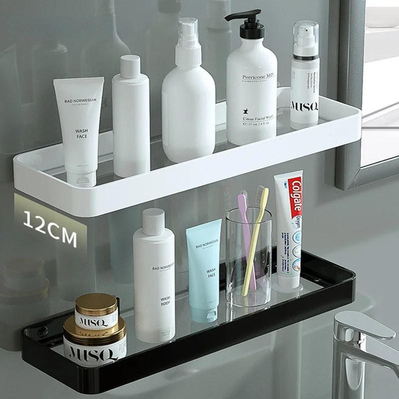 

Настенные стеллажи для ванной комнаты, без необходимости пробивания отверстий, передняя стеклянная стойка для хранения в ванной комнате, о...