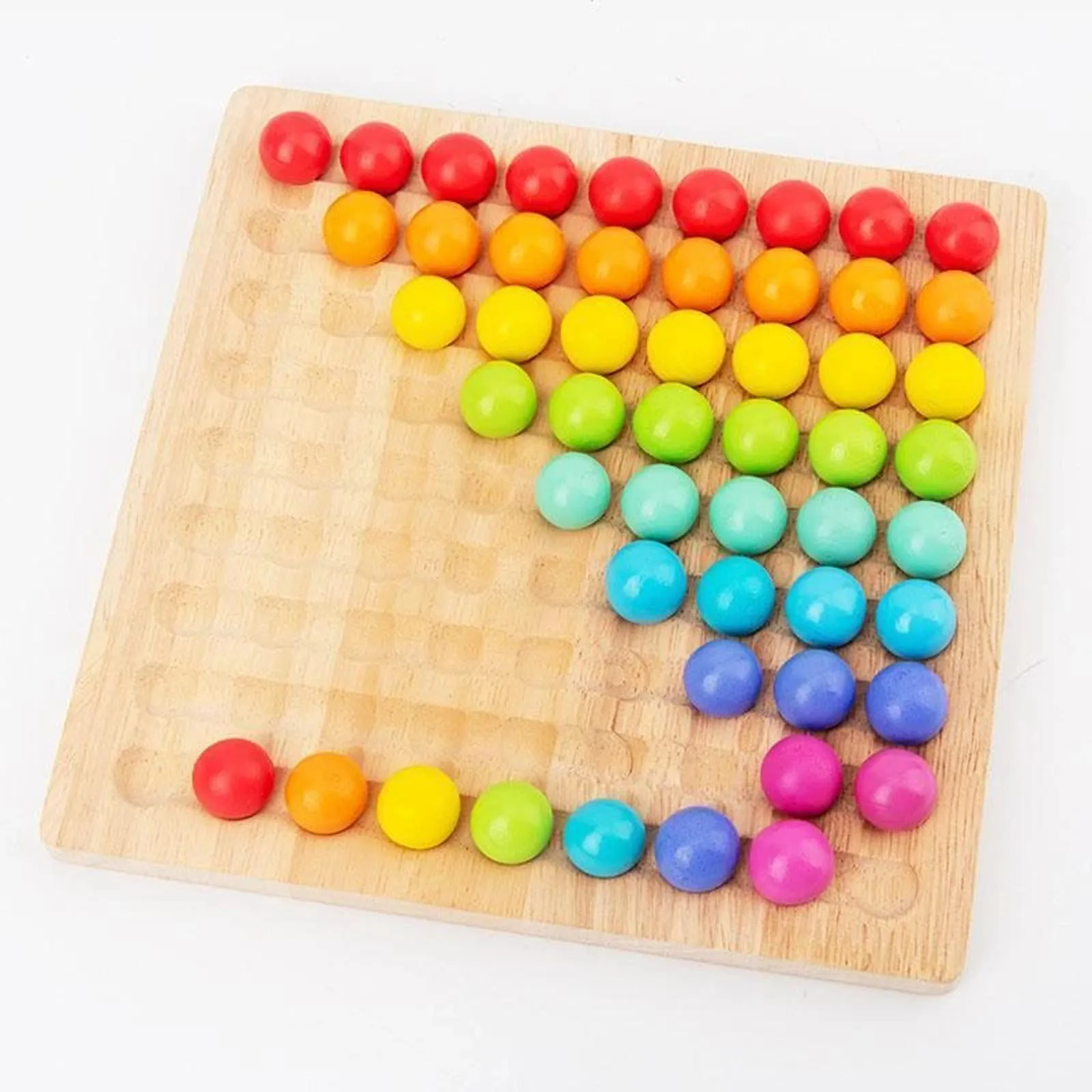 

Toy Rainbow Clip Beads Puzzle Montessori Educational Toys Wooden Clip Beads Rainbow Toy Go Games Set Dots Beads Board Games