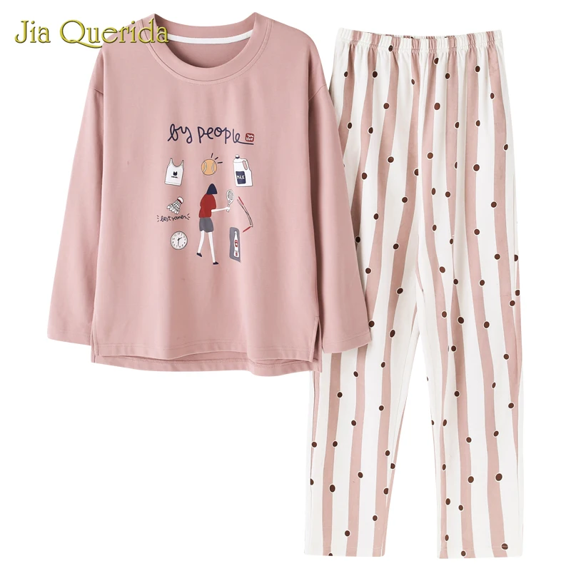 Пижамы с мультяшным принтом больших размеров Женская домашняя одежда Женский