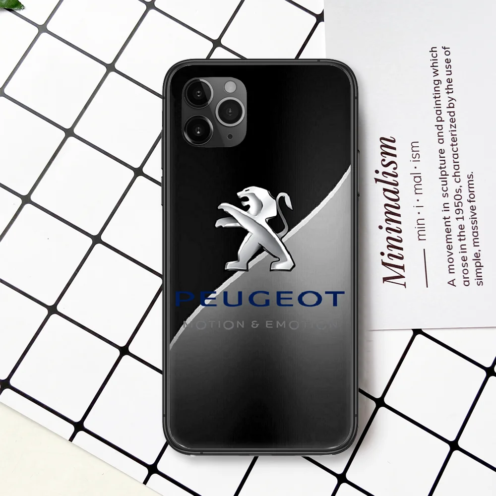 

Luxury Sport Car Trend Peugeots Phone Case Cover For Iphone 5 5S 6 6S PLUS 7 8 11 12 Mini X XR XS PRO SE 2020 MAX black Bumper
